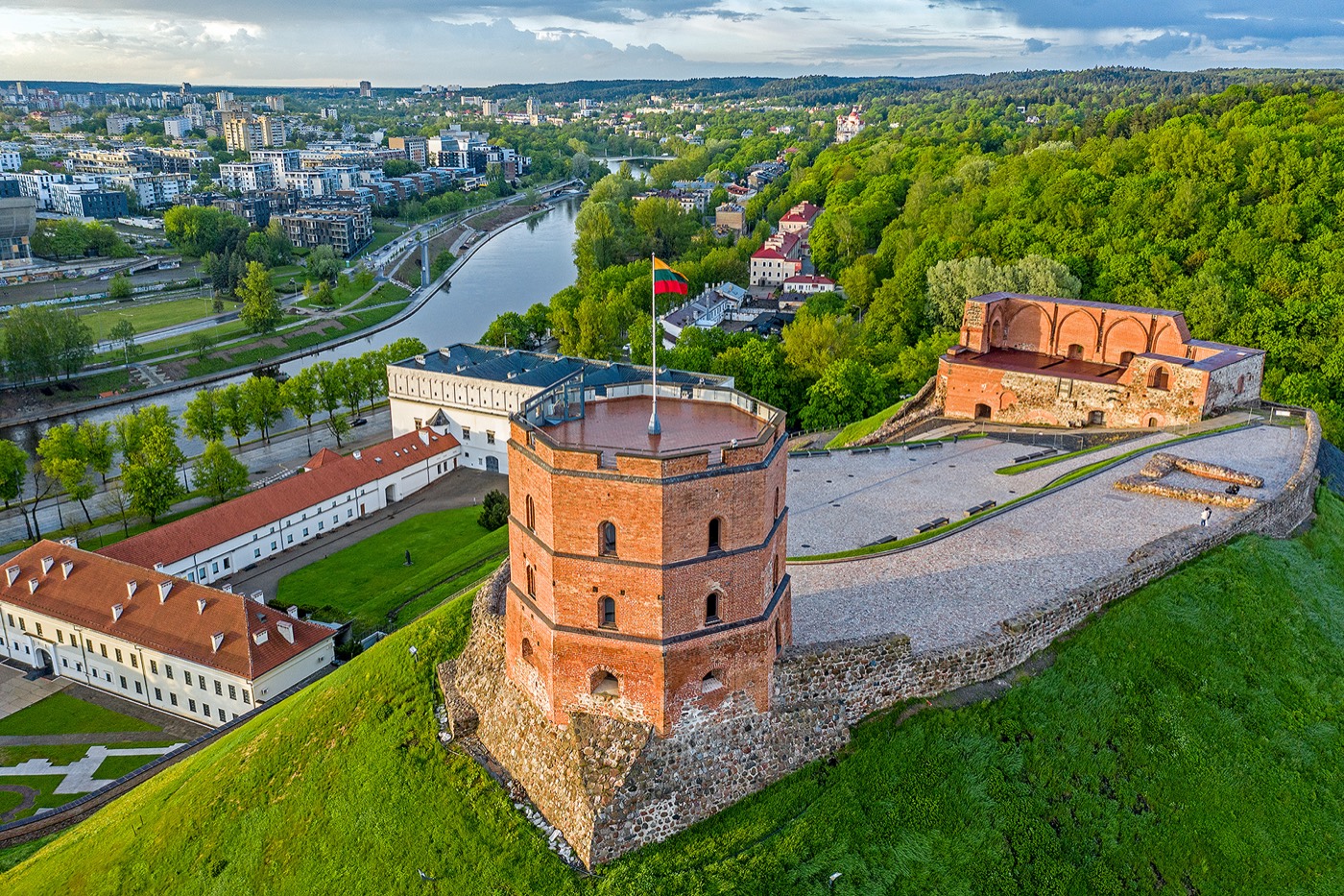 Gediminas Castle Tower on its hill above the Old Town of Vilnius